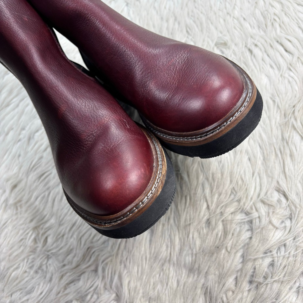 Clarks Women's 9 Burgundy Orianna Up Chelsea Boots Oxblood Grunge Fall Moto - Picture 4 of 7